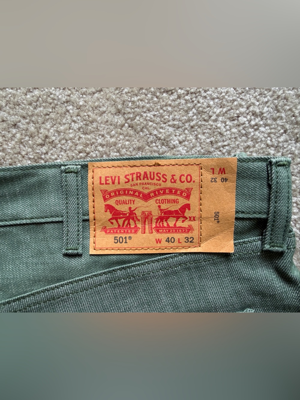 Levi's Men’s 501 Straight Jeans in Teal-Green
